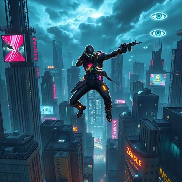 SHADOW RUSH: CITY OF MIRRORS - Jabali AI Poster