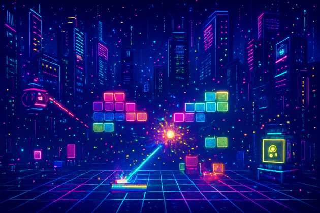 Neon Grid Breaker - Jabali AI Poster