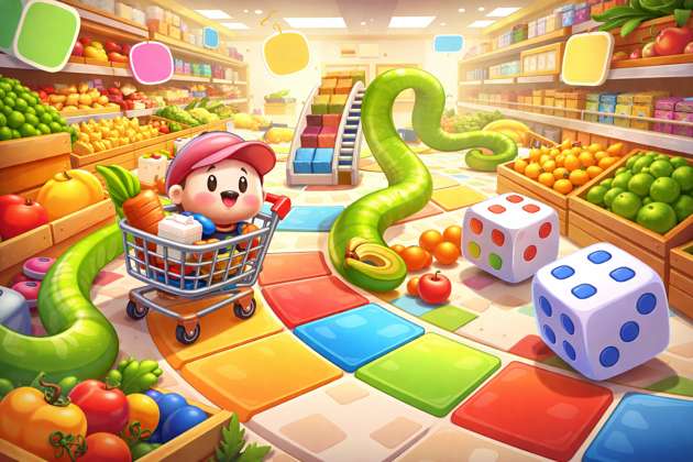 Supermarket Rush Board Adventure - Jabali AI Poster