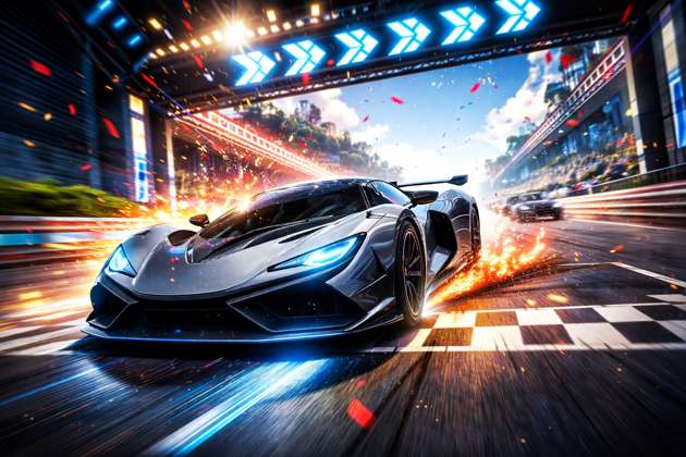 Super Car Finish Rush - Jabali AI Poster