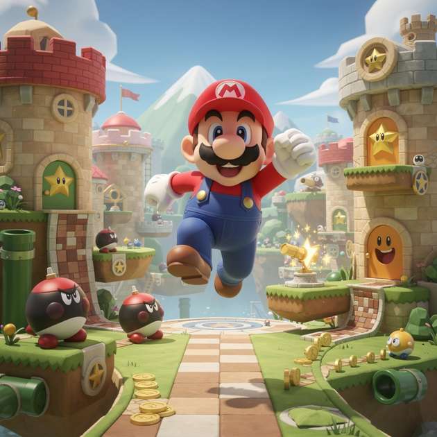 Mario 64 Aventura 3D - Jabali AI Poster