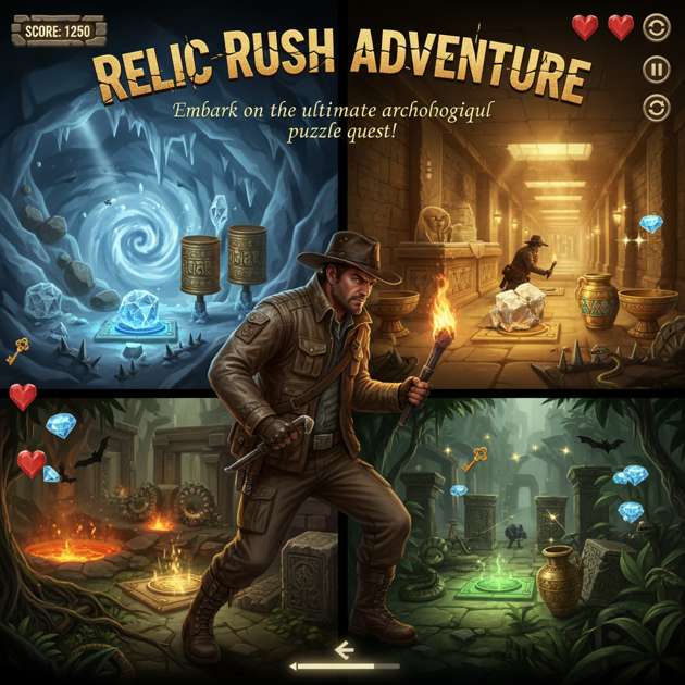 Relic Rush Adventure - Jabali AI Poster