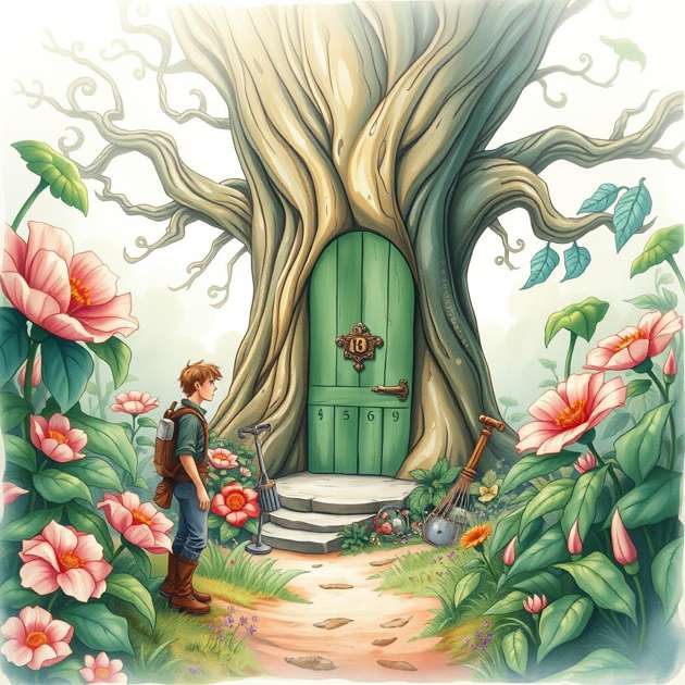A Door Among Petals - Jabali AI Poster