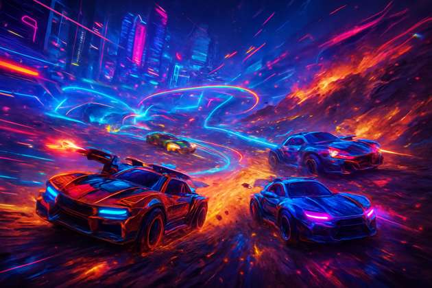 Neon Velocity: Turbo Wars - Jabali AI Poster