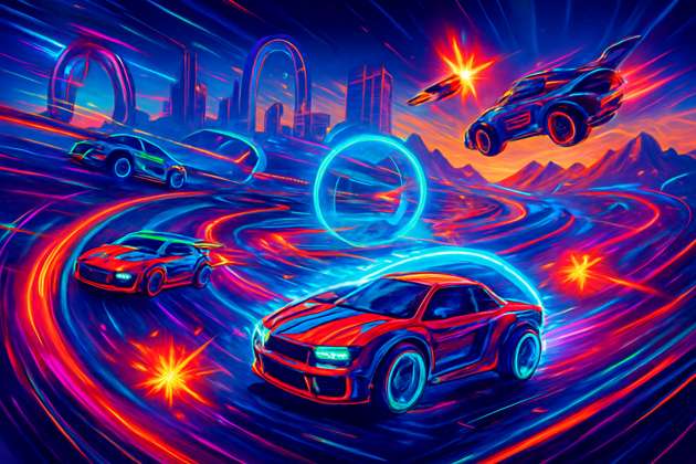 Neon Velocity: Arena Clash - Jabali AI Poster