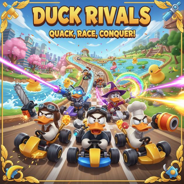 Quack & Attack: Turbo Duck Racing - Jabali AI Poster