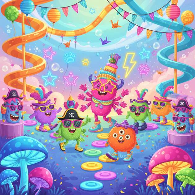 Monster Mashup Parade - Jabali AI Poster