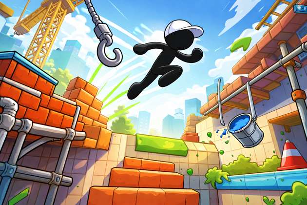 Stickman Parkour Builder - Jabali AI Poster