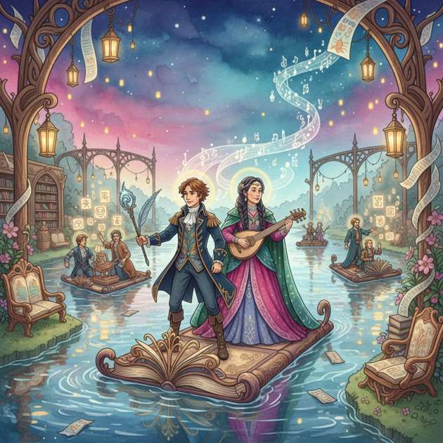 Rafts Among Wandering Pages - Jabali AI Poster