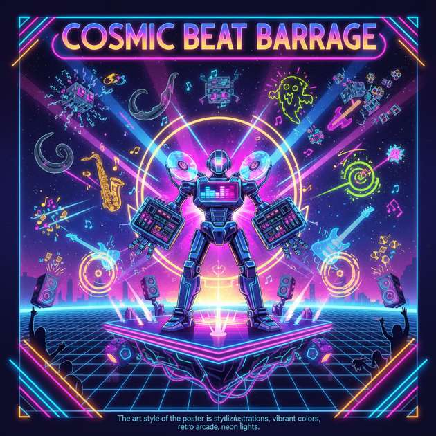 Cosmic Beat Barrage - Jabali AI Poster