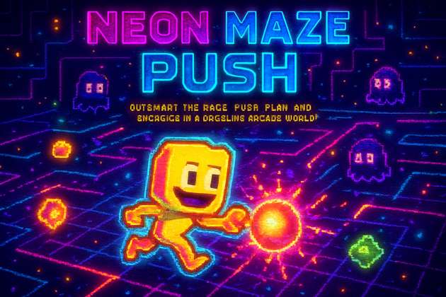 Neon Maze Push - Jabali AI Poster
