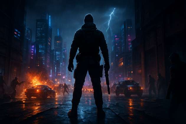 Neon Divide - Jabali AI Poster