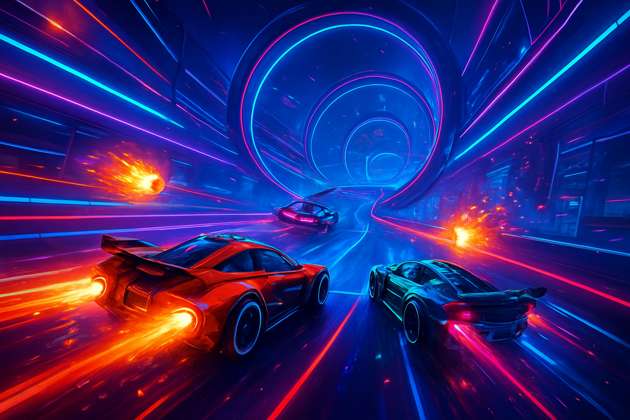 Neon Bounce Racers - Jabali AI Poster