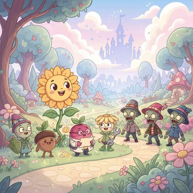 Petal Pals vs. Zany Zombies - Jabali AI Poster