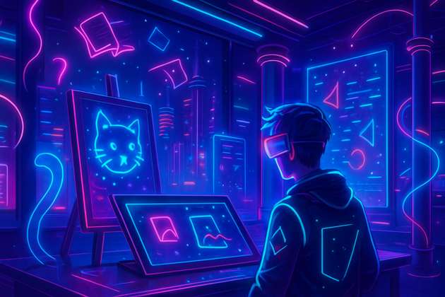 **Neon Canvas Quest** - Jabali AI Poster