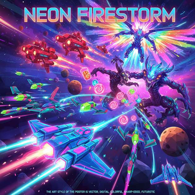 Neon Firestorm - Jabali AI Poster