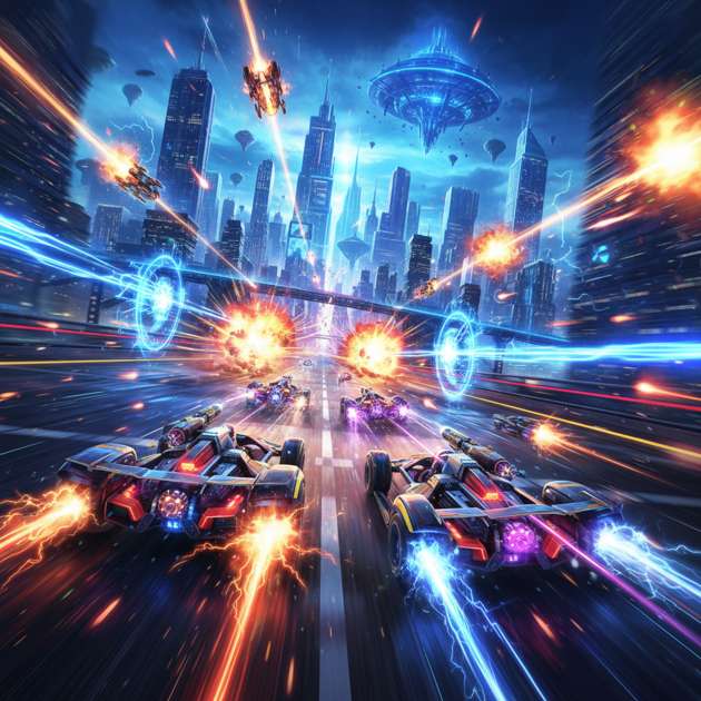 Neon Velocity: Combat Circuit - Jabali AI Poster