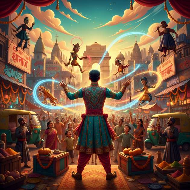 Puppets of Old Delhi - Jabali AI Poster
