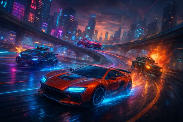 Neon Velocity: Combat Circuit - Jabali AI Poster