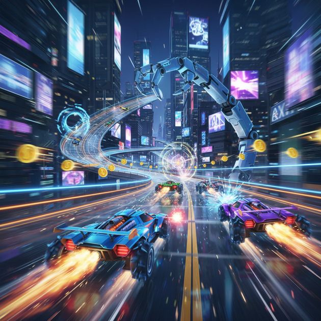 Neon Velocity: Combat Rush - Jabali AI Poster