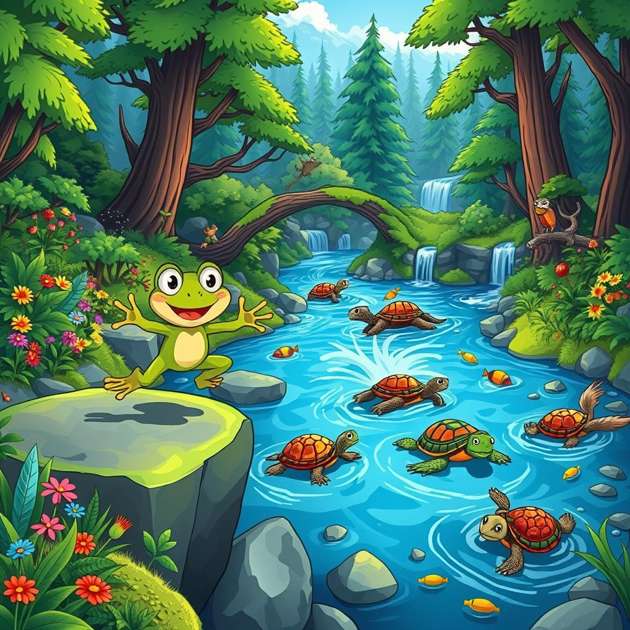 Frog Leap Frenzy - Jabali AI Poster