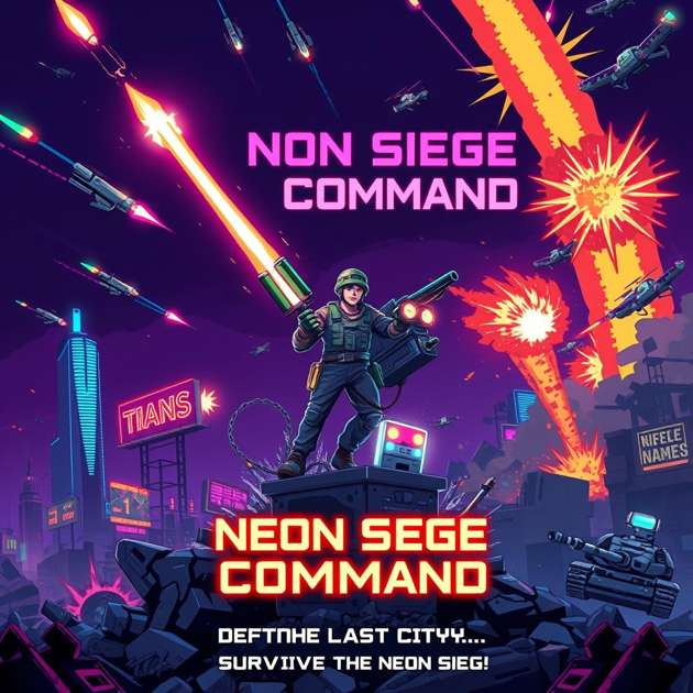 Neon Siege Command - Jabali AI Poster