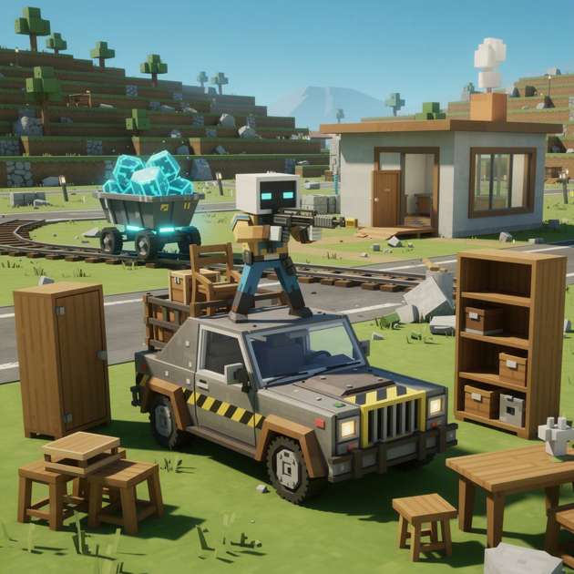 Blockworld Mayhem - Jabali AI Poster