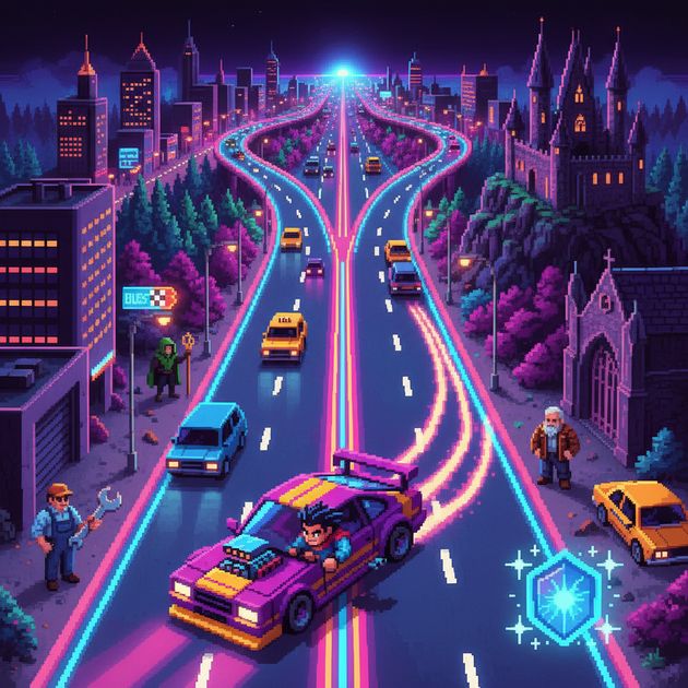 Neon Fork Racer - Jabali AI Poster