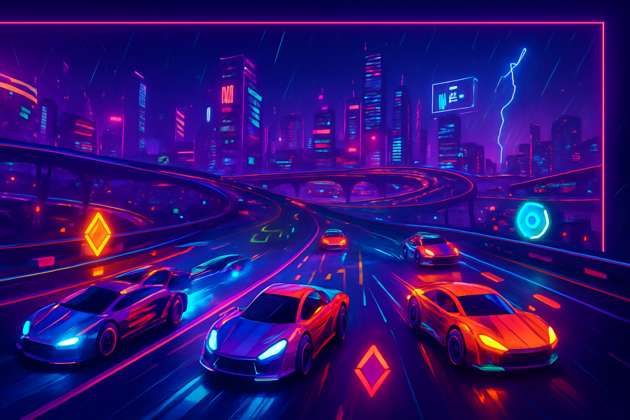 Neon Racer Tycoon - Jabali AI Poster
