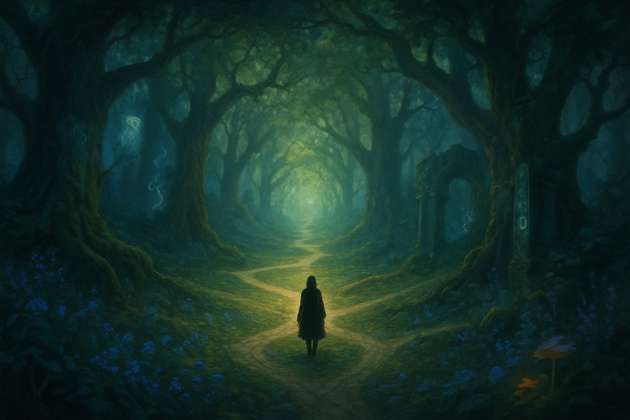 Paths of the Shifting Wood - Jabali AI Poster