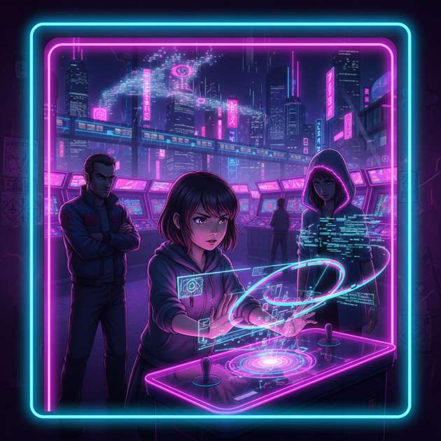 Quantum Arcade: Neon Gauntlet - Jabali AI Poster