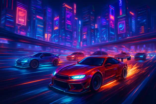 Neon Velocity: City Combat - Jabali AI Poster