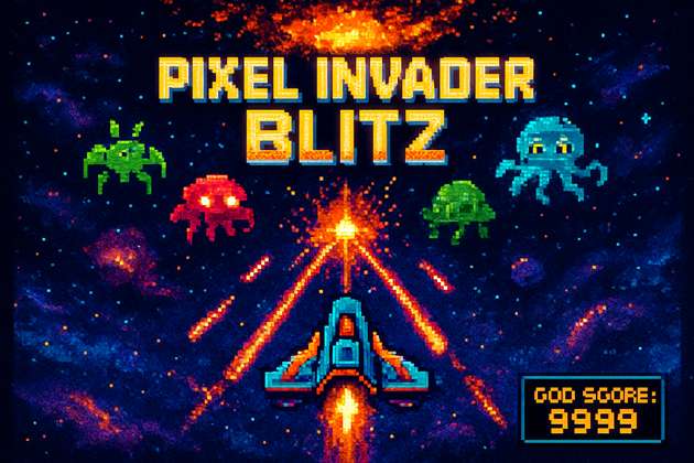 Pixel Invader Blitz - Jabali AI Poster