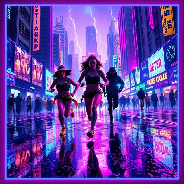 Neon Heart: Festival Run - Jabali AI Poster