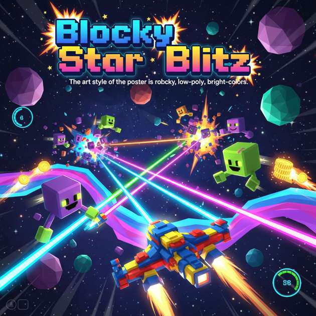 Blocky Star Blitz - Jabali AI Poster