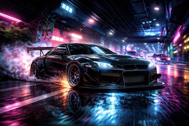 Midnight Drift Rush - Jabali AI Poster
