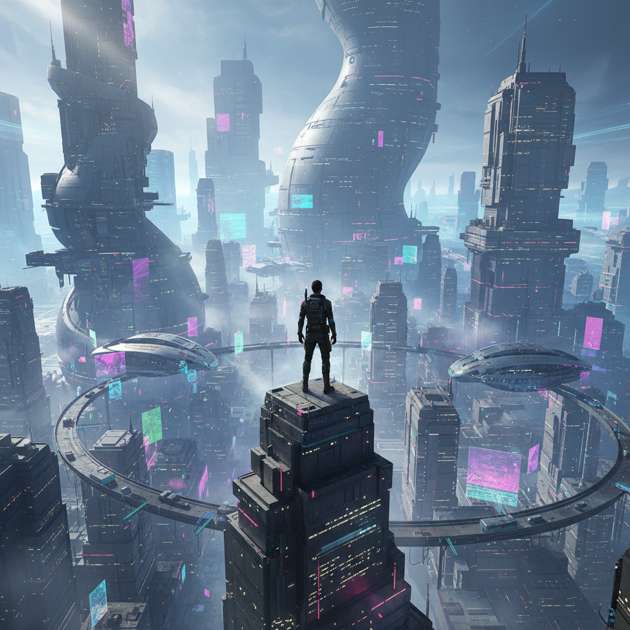 Neon Solitude - Jabali AI Poster