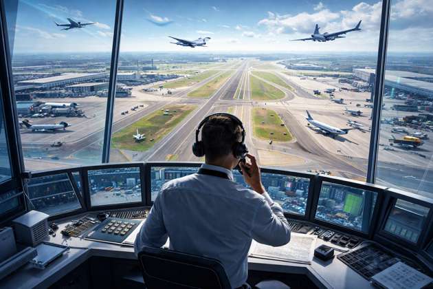 Sky Control: Airport Traffic Manager - Jabali AI Poster