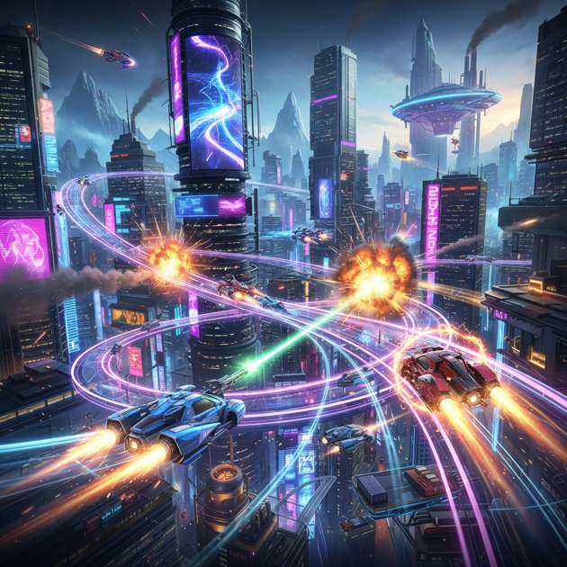 Neon Rivals: Combat Racing - 3D Racing by Jabali AI