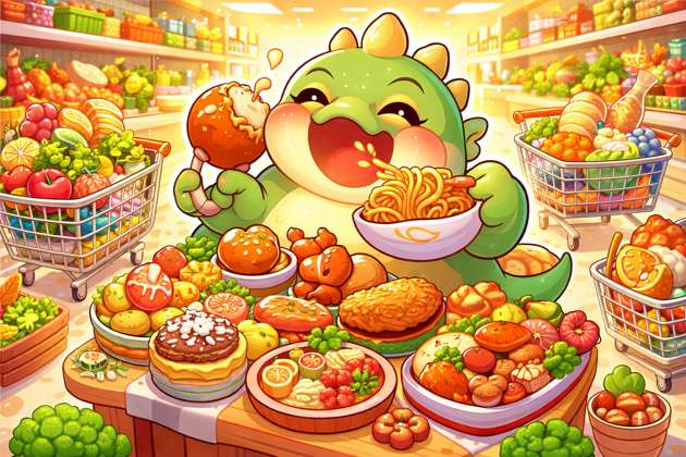 Kaiju Mukbang Mania: Giant Appetite Challenge - Jabali AI Poster