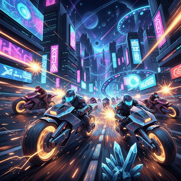 Neon Velocity: Combat Cycles - Jabali AI Poster