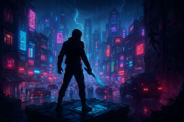 Neon Rebellion - Jabali AI Poster