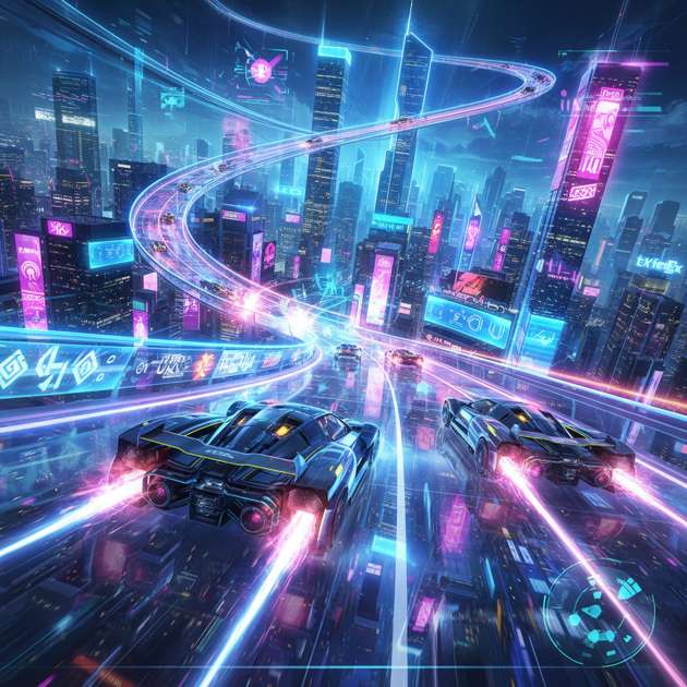 Neon Grid Rivals - Jabali AI Poster