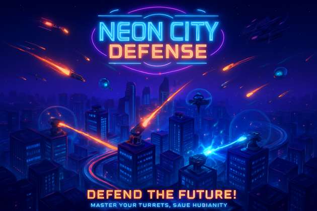 Neon City Defense - Jabali AI Poster