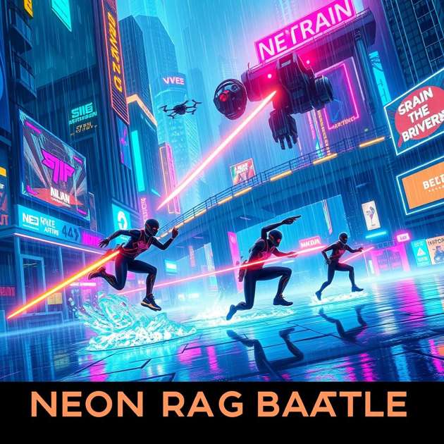Neon Rain Tag - Jabali AI Poster