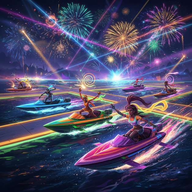 Neon Wave Rivals - Jabali AI Poster