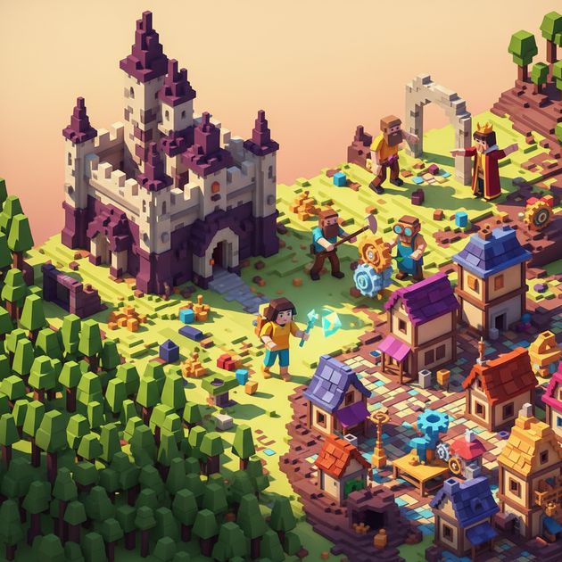 Voxel Realms - Jabali AI Poster