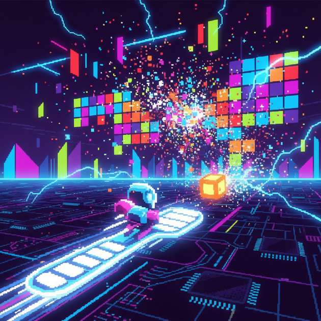 Neon Block Breaker - Jabali AI Poster