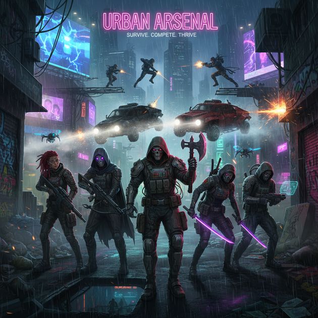 Neon City Survival - Jabali AI Poster