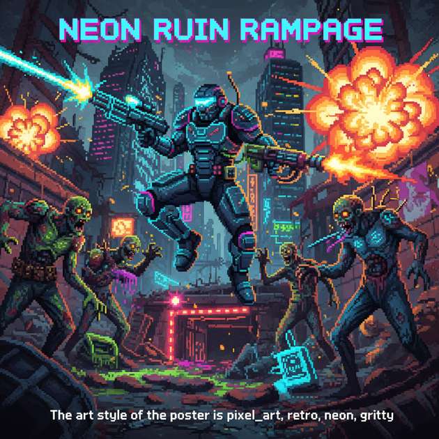 Neon Ruin Rampage - Maze Shooter Arcade by Jabali AI